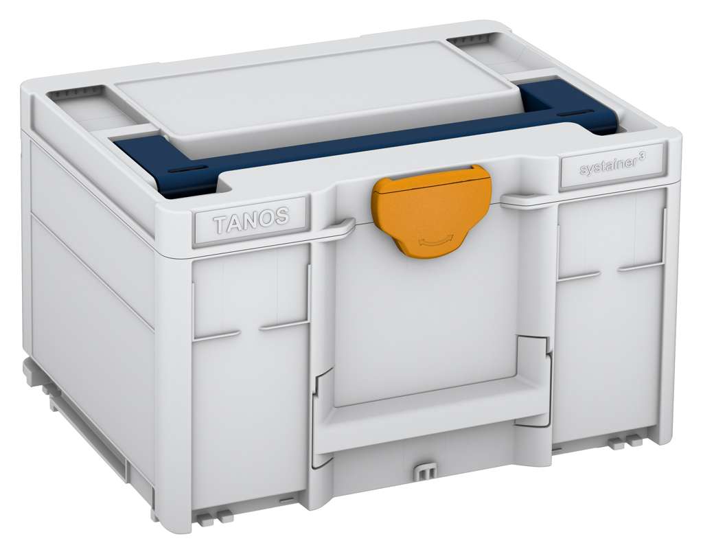 Systainer³ M 237, Light Grey with Sapphire Blue lid handle and Daffodil Yellow catches