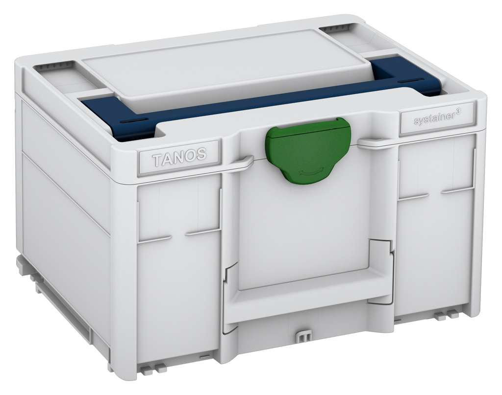 Systainer³ M 237, Light Grey with Sapphire Blue lid handle and Emerald Green catches