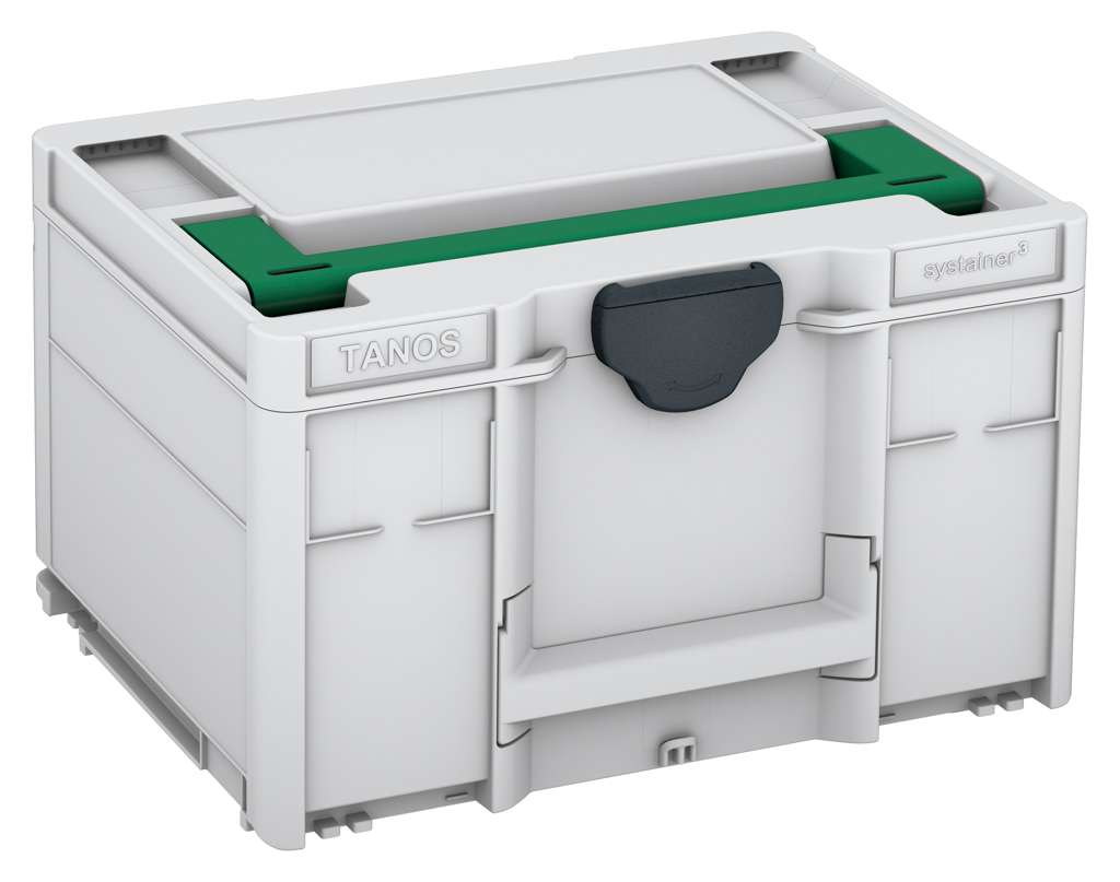 Systainer³ M 237, Light Grey with Signal Green lid handle and Anthracite catches