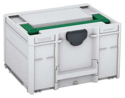 Systainer³ M 237, Light Grey with Signal Green lid handle and Anthracite catches