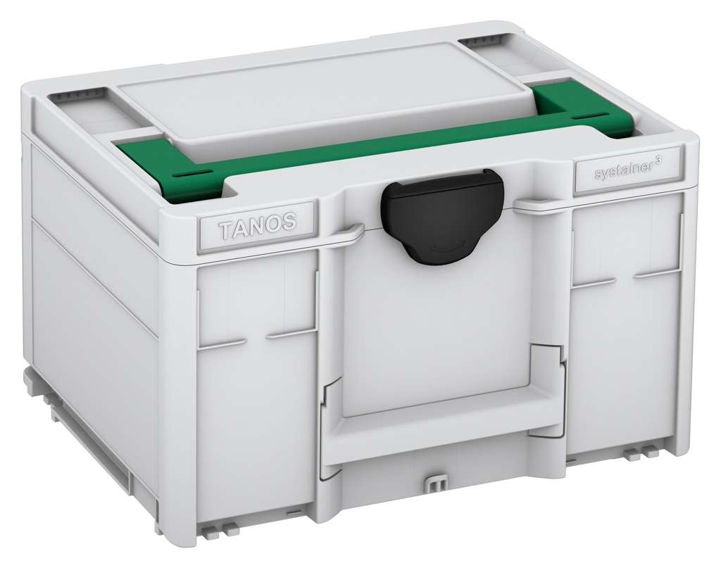 Systainer³ M 237, Light Grey with Signal Green lid handle and Black catches