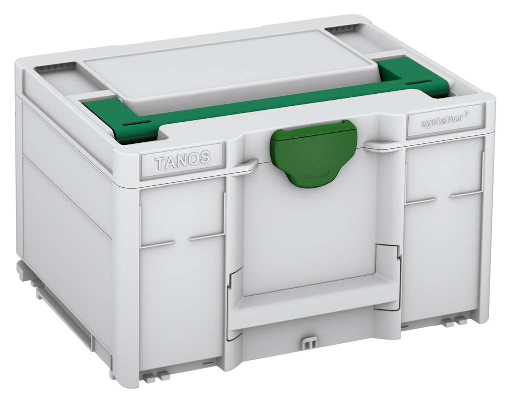 Systainer³ M 237, Light Grey with Signal Green lid handle and Emerald Green catches
