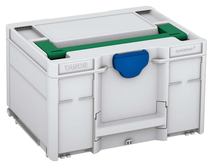 Systainer³ M 237, Light Grey with Signal Green lid handle and Signal Blue catches