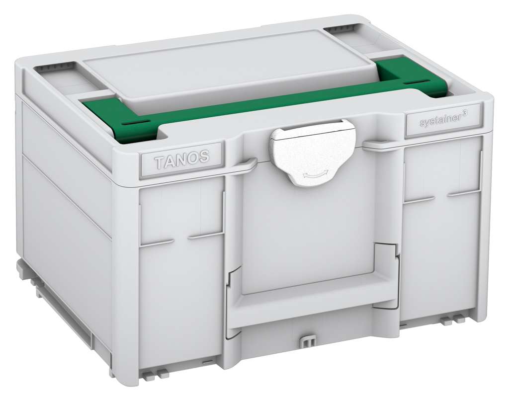 Systainer³ M 237, Light Grey with Signal Green lid handle and White catches
