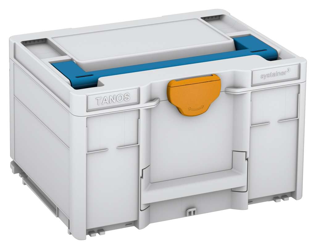 Systainer³ M 237, Light Grey with Sky Blue lid handle and Daffodil Yellow catches