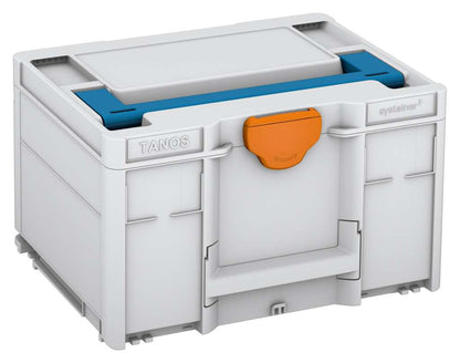 Systainer³ M 237, Light Grey with Sky Blue lid handle and Deep Orange catches