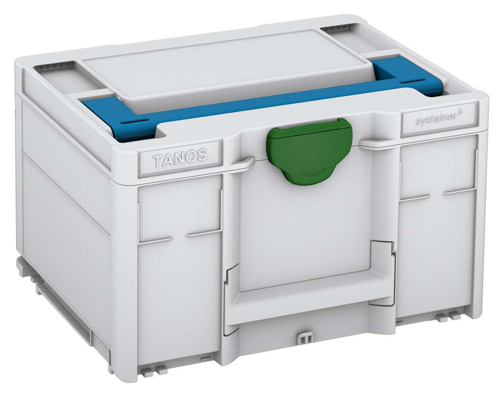 Systainer³ M 237, Light Grey with Sky Blue lid handle and Emerald Green catches