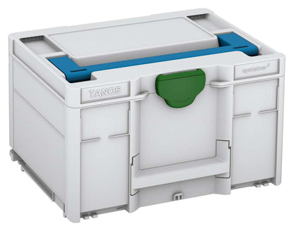 Systainer³ M 237, Light Grey with Sky Blue lid handle and Emerald Green catches