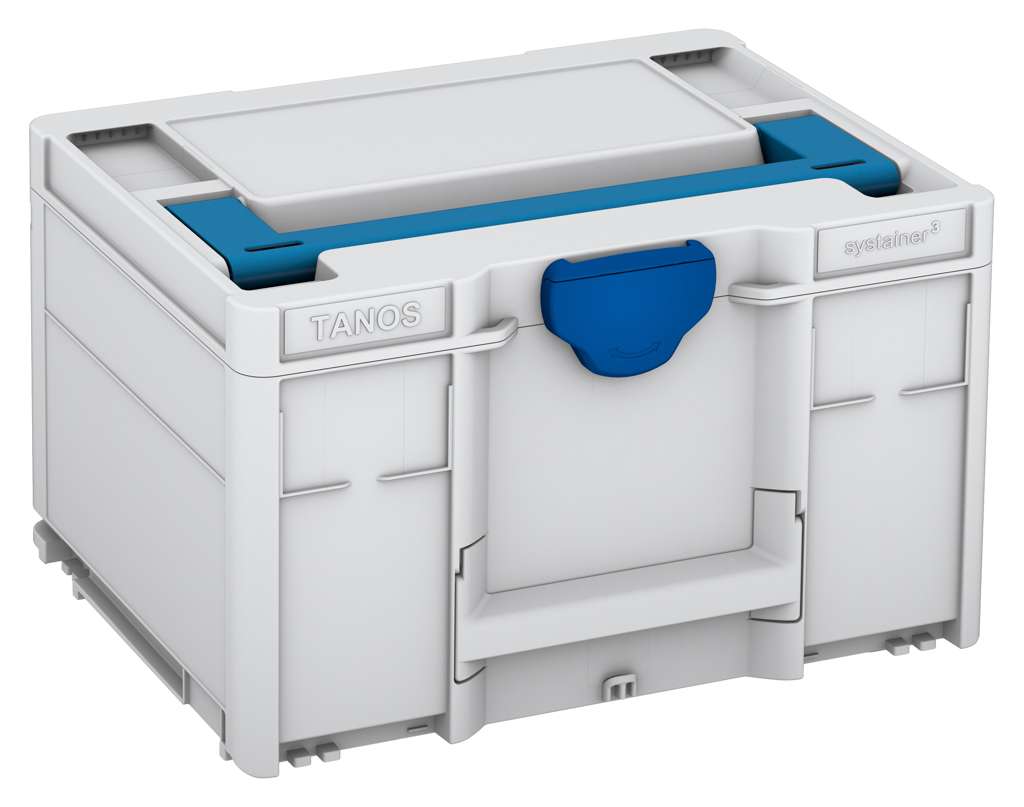 Systainer³ M 237, Light Grey with Sky Blue lid handle and Signal Blue catches