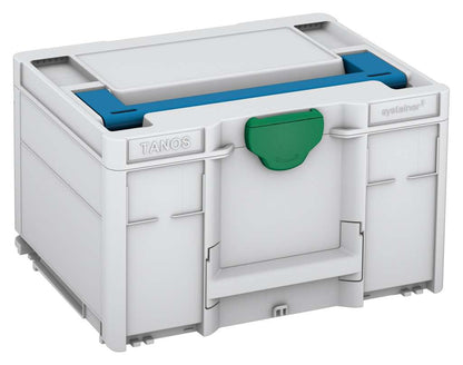 Systainer³ M 237, Light Grey with Sky Blue lid handle and Signal Green catches