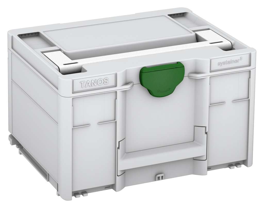 Systainer³ M 237, Light Grey with White lid handle and Emerald Green catches