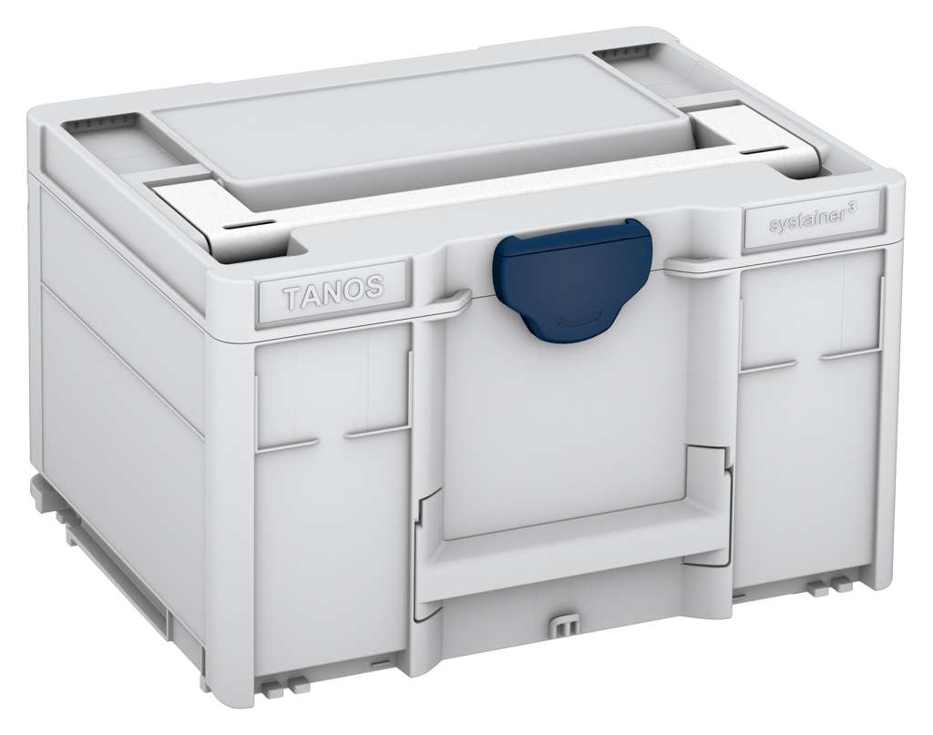 Systainer³ M 237, Light Grey with White lid handle and Sapphire Blue catches