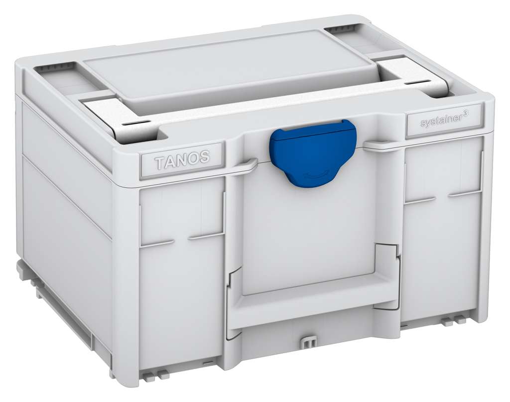 Systainer³ M 237, Light Grey with White lid handle and Signal Blue catches