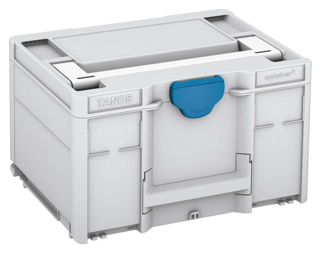 Systainer³ M 237, Light Grey with White lid handle and Sky Blue catches