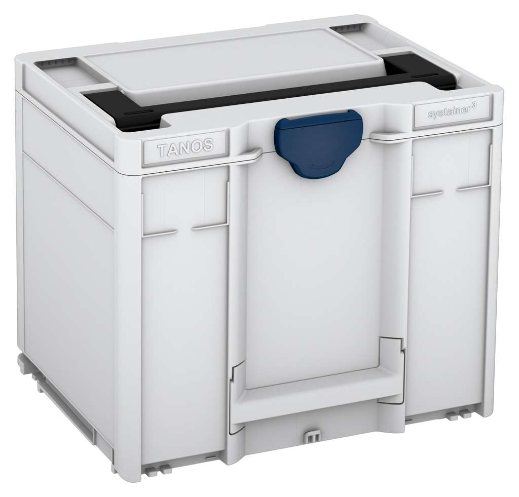 Systainer³ M 337, Light Grey with Black lid handle and Sapphire Blue catches