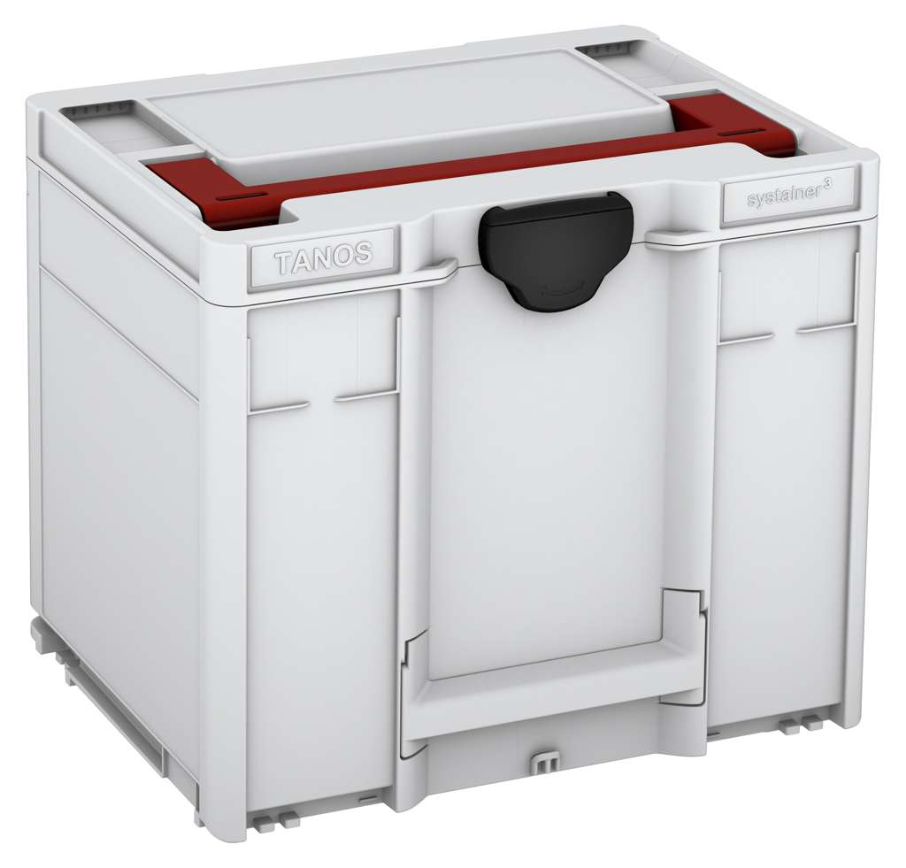 Systainer³ M 337, Light Grey with Carmine Red lid handle and Black catches