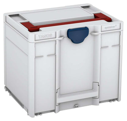 Systainer³ M 337, Light Grey with Carmine Red lid handle and Sapphire Blue catches