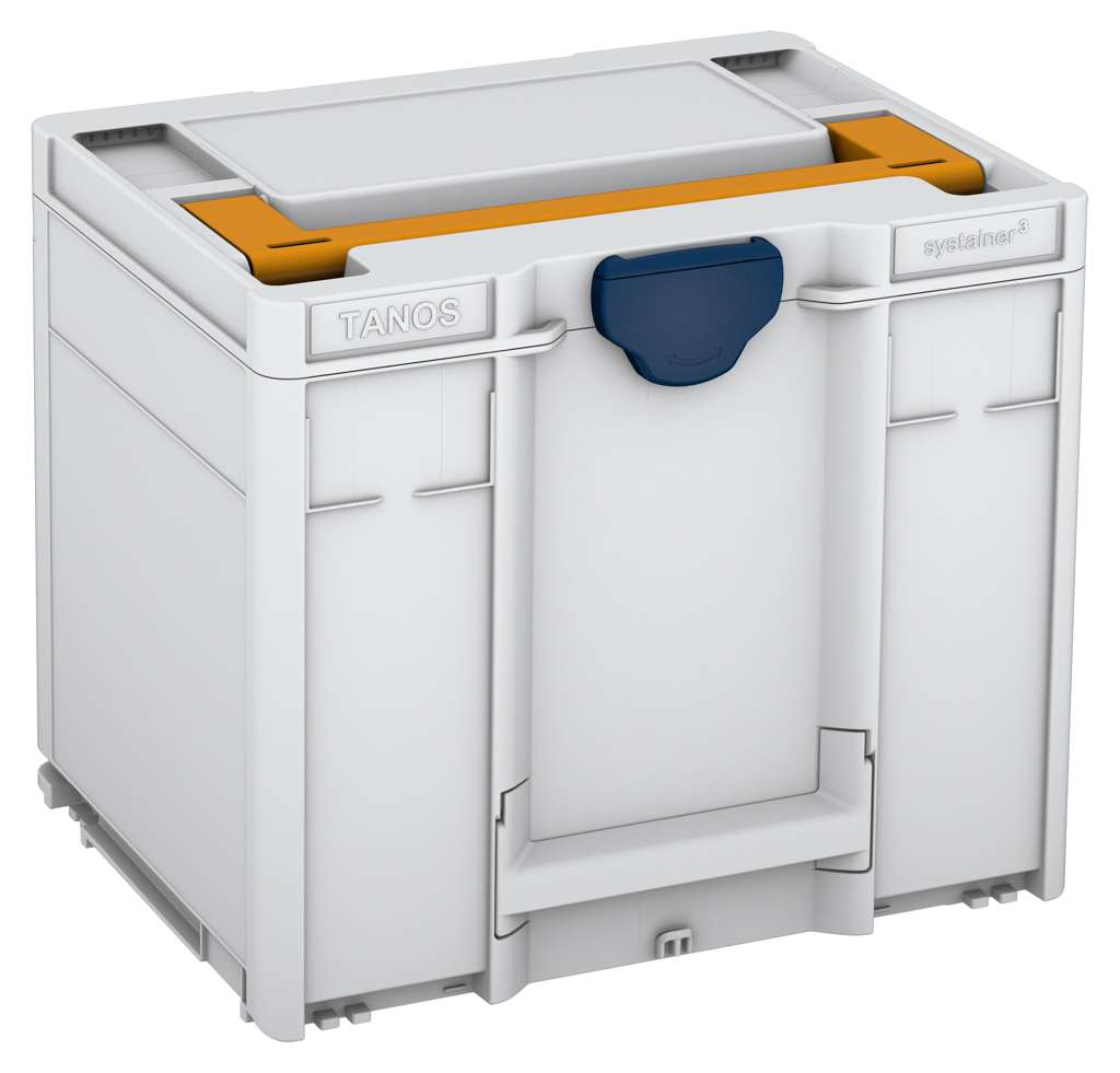 Systainer³ M 337, Light Grey with Daffodil Yellow lid handle and Sapphire Blue catches