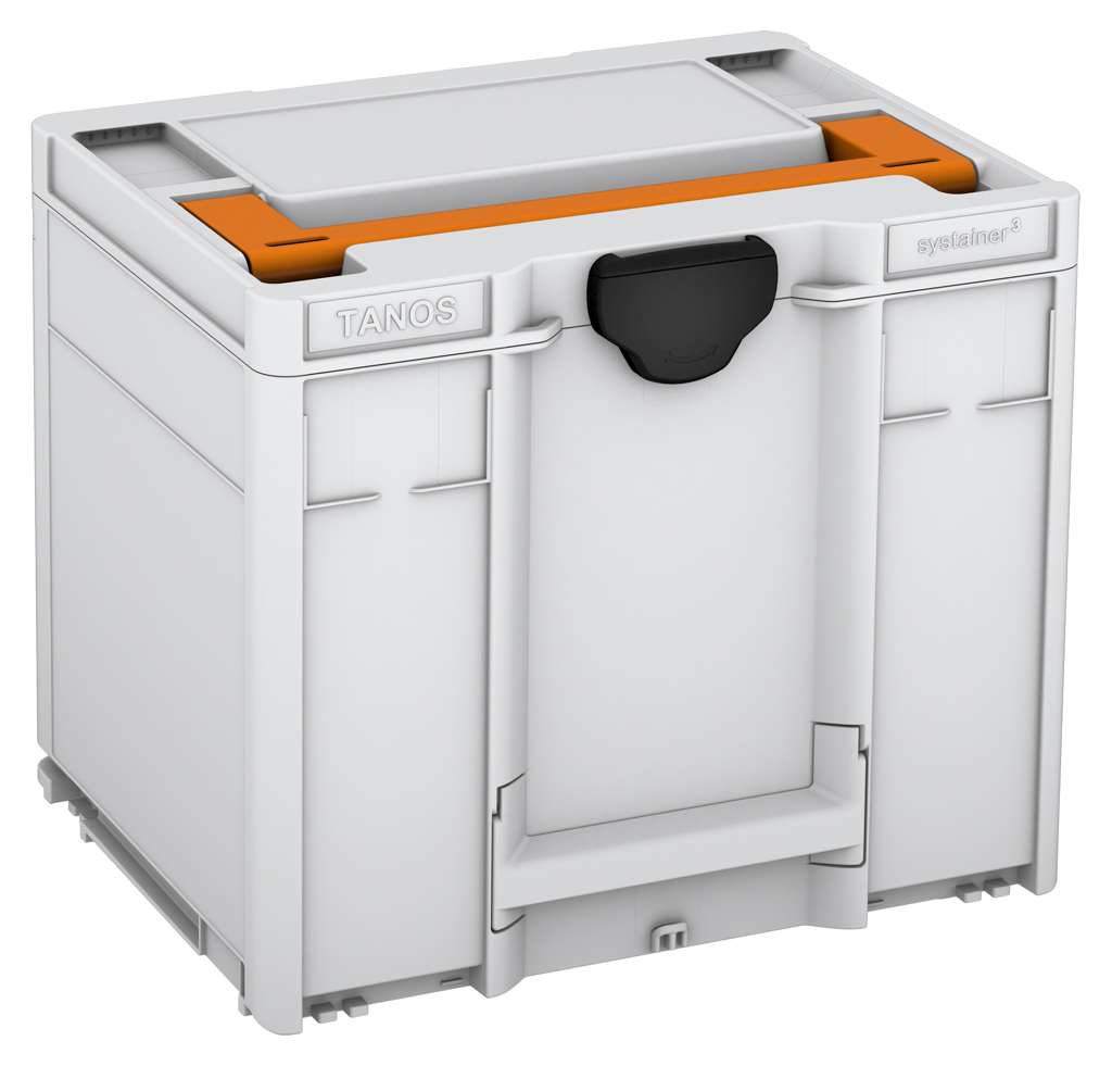 Systainer³ M 337, Light Grey with Deep Orange lid handle and Black catches