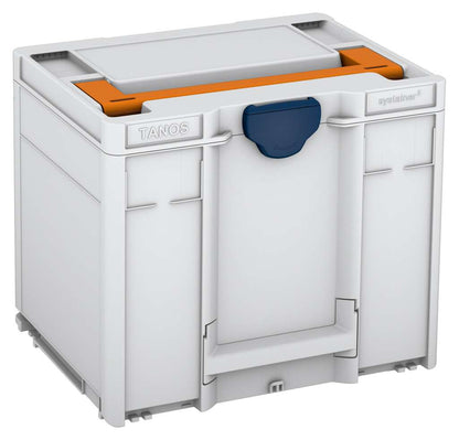 Systainer³ M 337, Light Grey with Deep Orange lid handle and Sapphire Blue catches