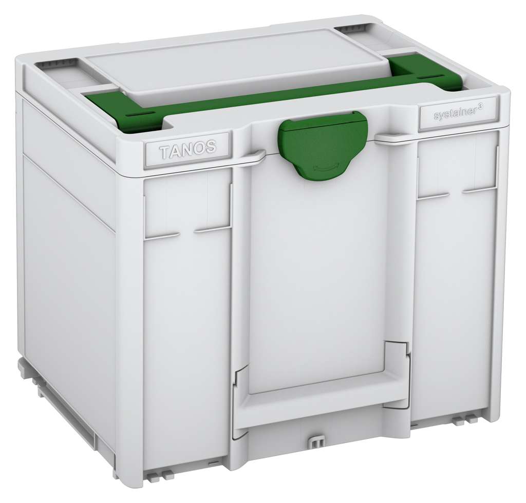 Systainer³ M 337, Light Grey with Emerald Green lid handle and Emerald Green catches