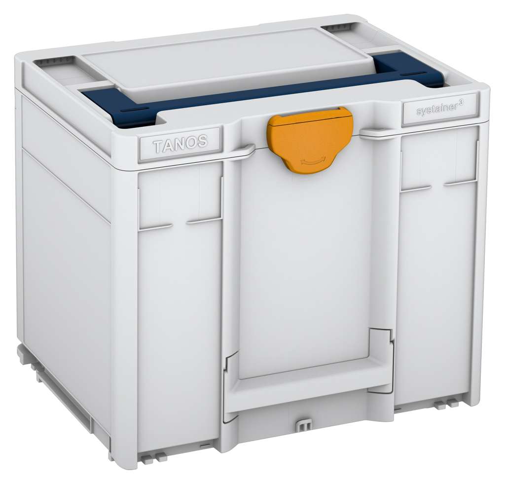 Systainer³ M 337, Light Grey with Sapphire Blue lid handle and Daffodil Yellow catches