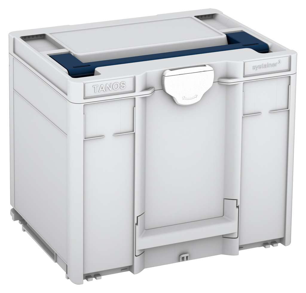 Systainer³ M 337, Light Grey with Sapphire Blue lid handle and White catches