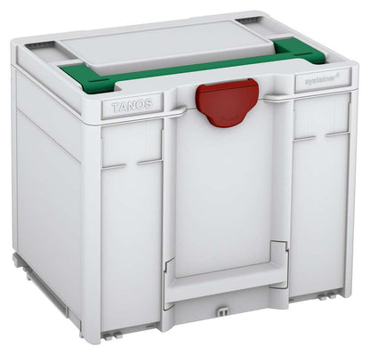 Systainer³ M 337, Light Grey with Signal Green lid handle and Carmine Red catches