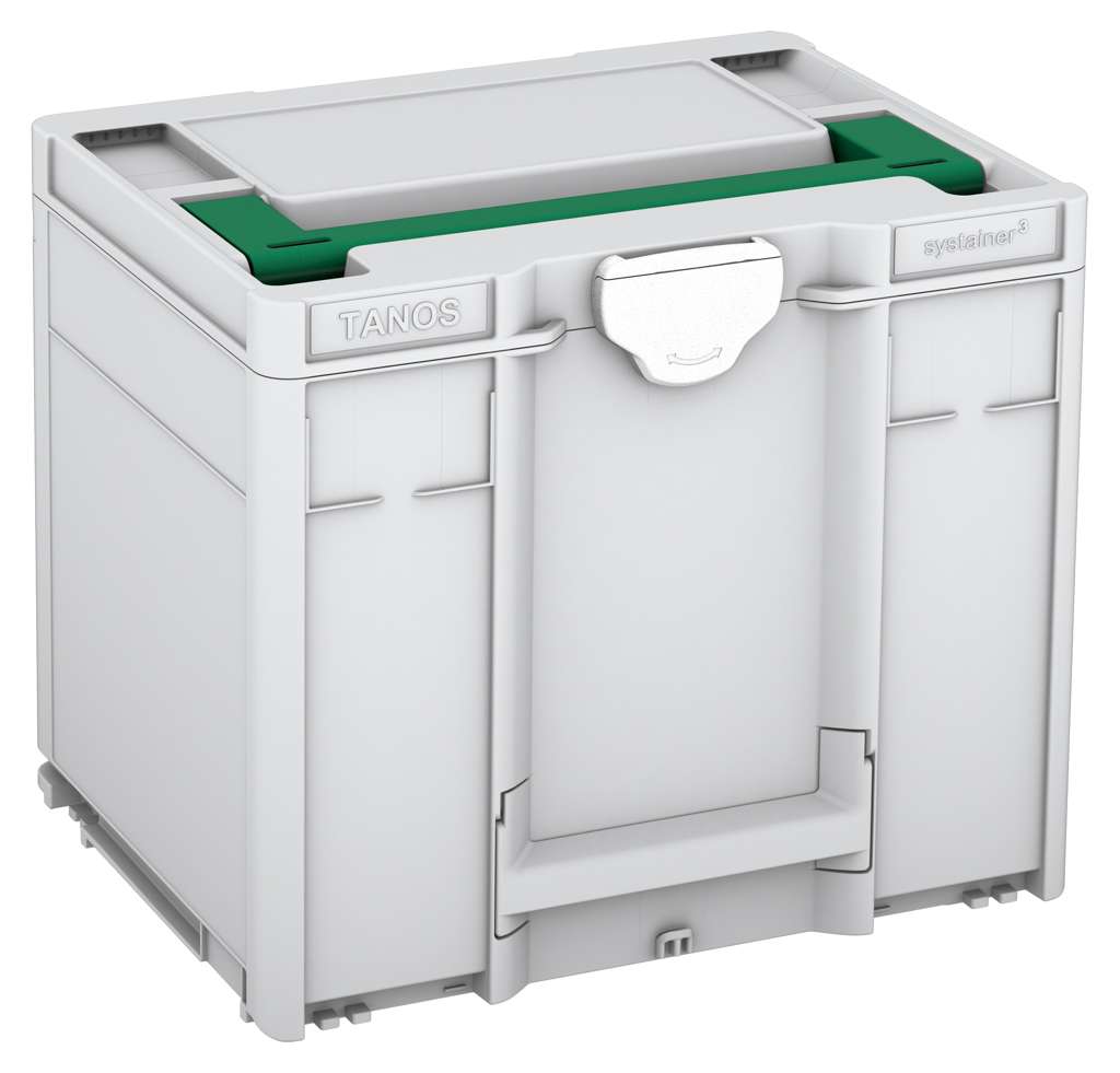 Systainer³ M 337, Light Grey with Signal Green lid handle and White catches