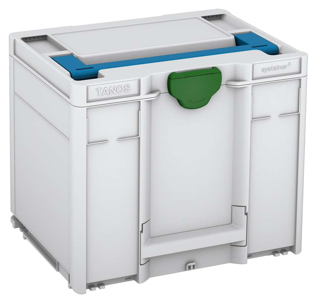 Systainer³ M 337, Light Grey with Sky Blue lid handle and Emerald Green catches