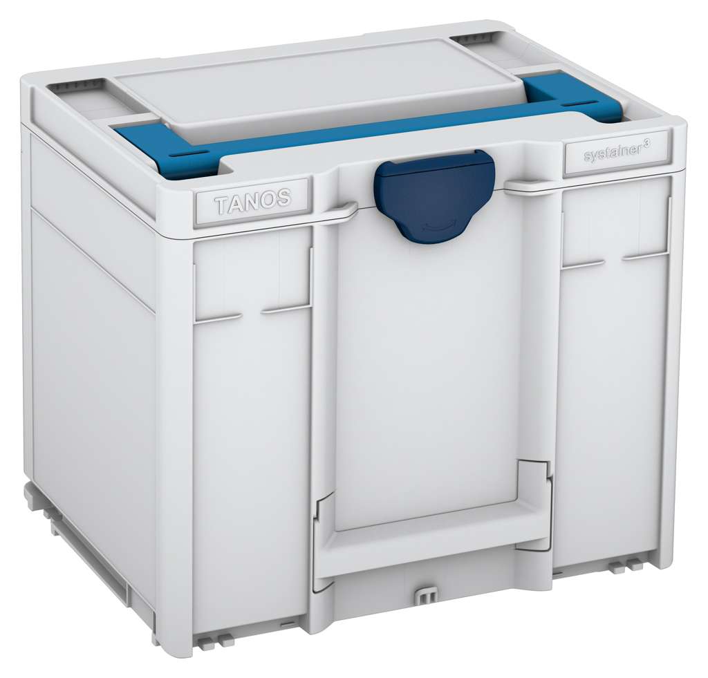 Systainer³ M 337, Light Grey with Sky Blue lid handle and Sapphire Blue catches