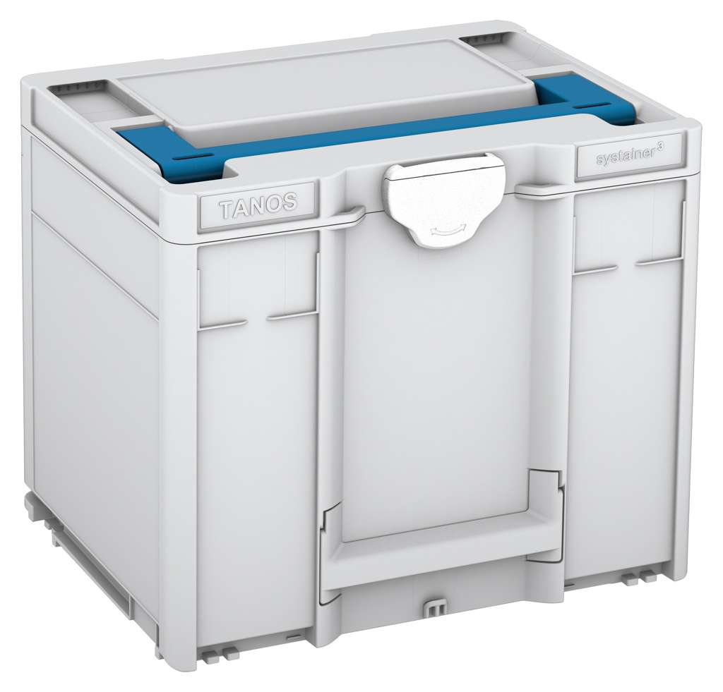 Systainer³ M 337, Light Grey with Sky Blue lid handle and White catches
