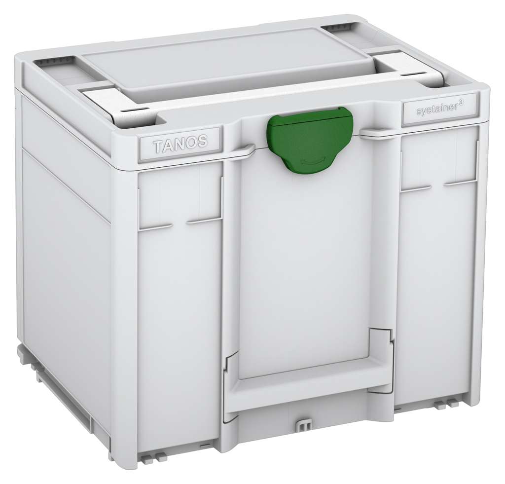 Systainer³ M 337, Light Grey with White lid handle and Emerald Green catches