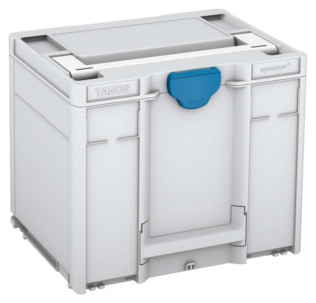 Systainer³ M 337, Light Grey with White lid handle and Sky Blue catches