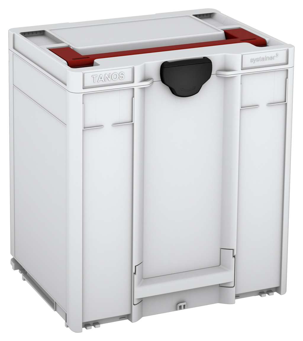 Systainer³ M 437, Light Grey with Carmine Red lid handle and Black catches