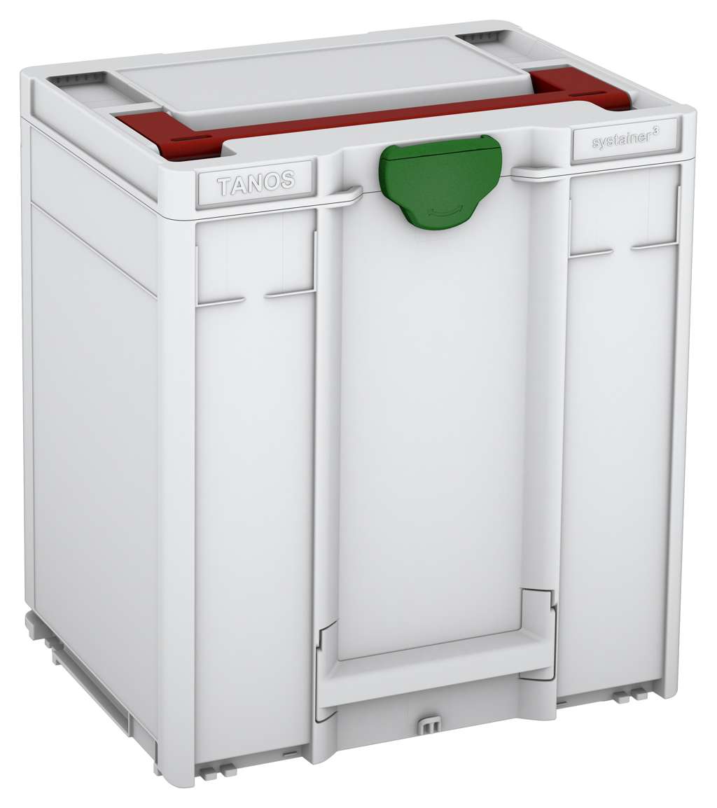 Systainer³ M 437, Light Grey with Carmine Red lid handle and Emerald Green catches