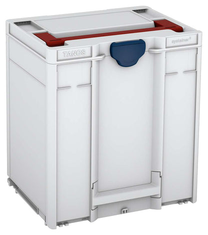 Systainer³ M 437, Light Grey with Carmine Red lid handle and Sapphire Blue catches