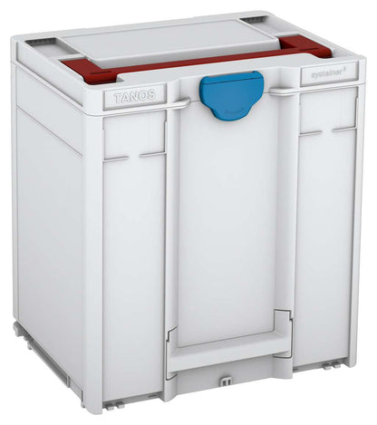 Systainer³ M 437, Light Grey with Carmine Red lid handle and Sky Blue catches