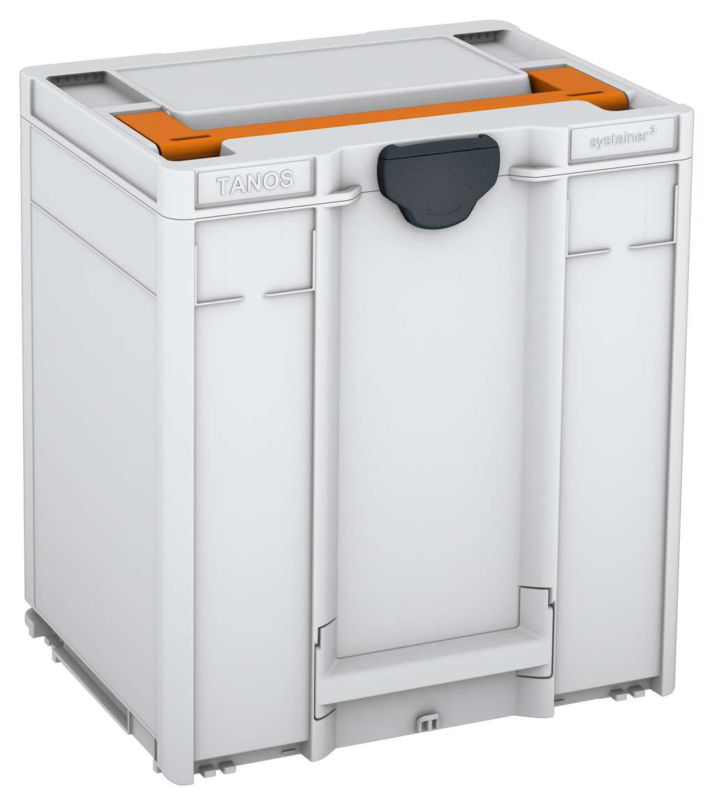 Systainer³ M 437, Light Grey with Deep Orange lid handle and Anthracite catches