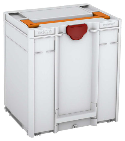 Systainer³ M 437, Light Grey with Deep Orange lid handle and Carmine Red catches