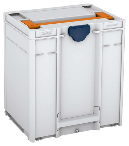 Systainer³ M 437, Light Grey with Deep Orange lid handle and Sapphire Blue catches