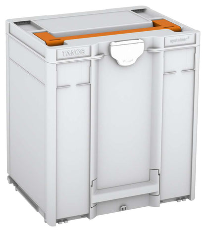 Systainer³ M 437, Light Grey with Deep Orange lid handle and White catches