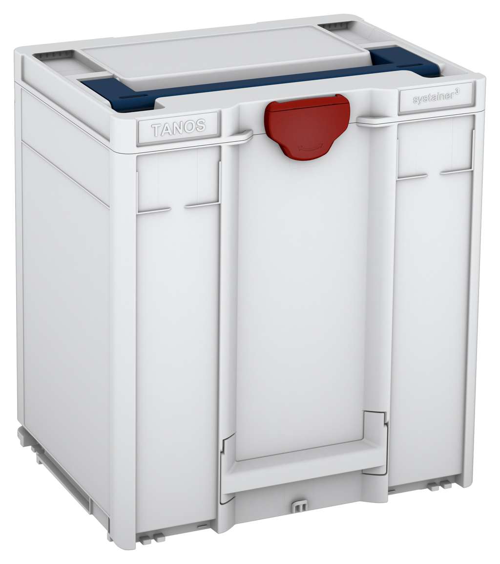 Systainer³ M 437, Light Grey with Sapphire Blue lid handle and Carmine Red catches