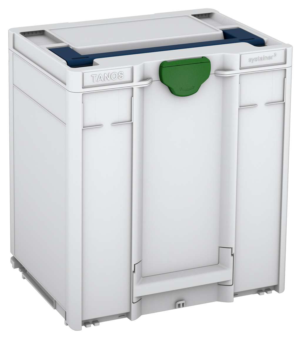 Systainer³ M 437, Light Grey with Sapphire Blue lid handle and Emerald Green catches
