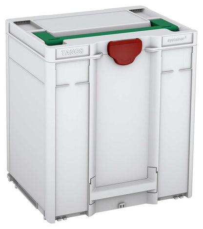Systainer³ M 437, Light Grey with Signal Green lid handle and Carmine Red catches