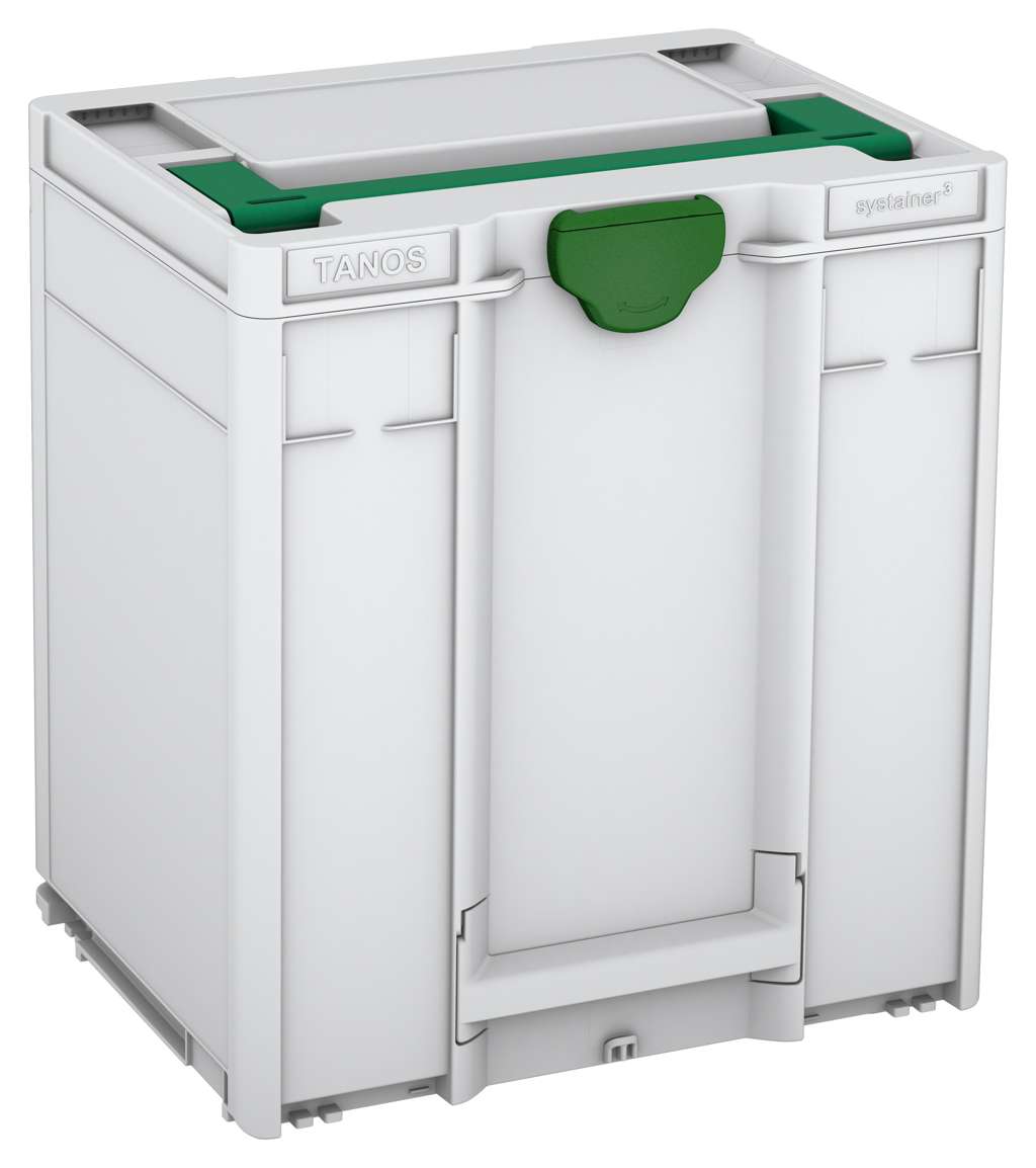 Systainer³ M 437, Light Grey with Signal Green lid handle and Emerald Green catches