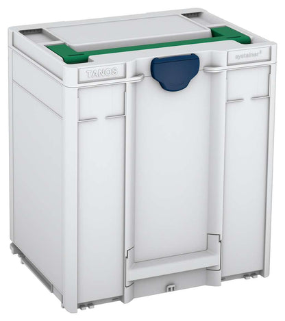 Systainer³ M 437, Light Grey with Signal Green lid handle and Sapphire Blue catches