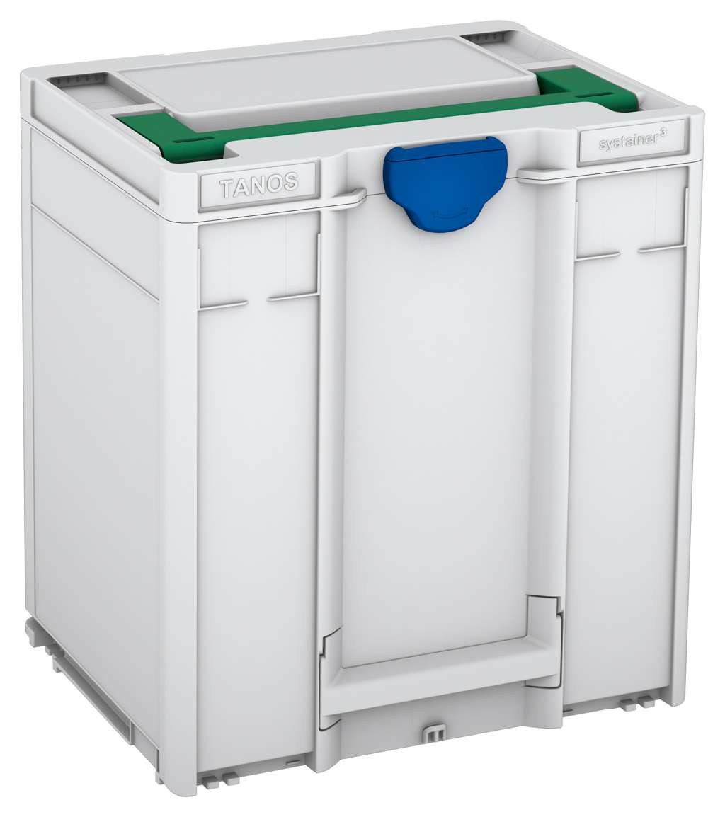 Systainer³ M 437, Light Grey with Signal Green lid handle and Signal Blue catches