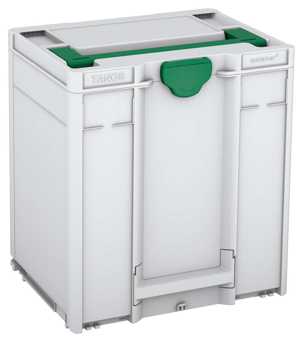 Systainer³ M 437, Light Grey with Signal Green lid handle and Signal Green catches