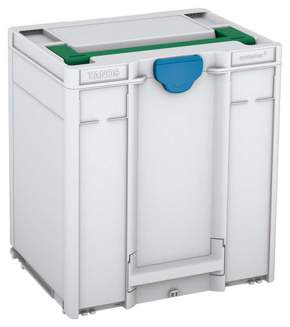 Systainer³ M 437, Light Grey with Signal Green lid handle and Sky Blue catches